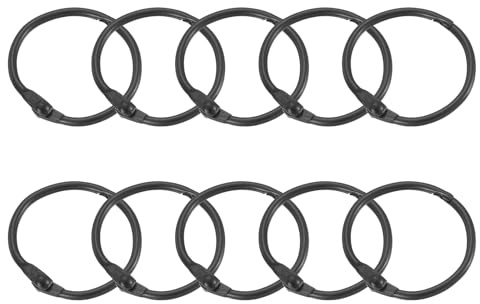 Kvartsman 24 stycken duschdraperi ringar – gardiner ringar av kolstål 25 mm innerdiameter rund gardin ringar duschdraperi för fönster gardin sänggardin duschdraperi, svart