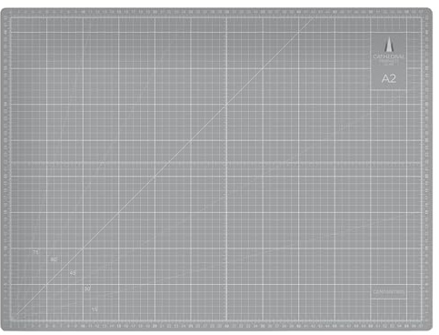 Cathedral Products Tapis de découpe auto-cicatrisant double face A2 | 3 mm d'épaisseur | Grilles métriques et impériales | Gris
