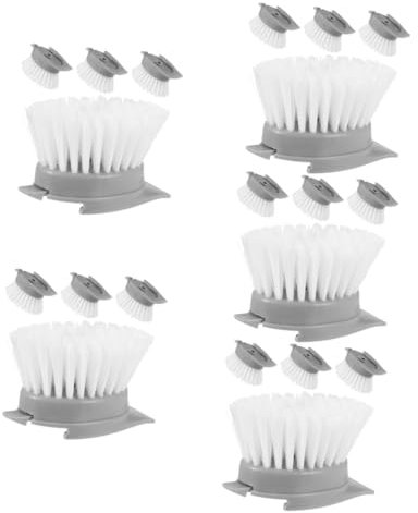 FRCOLOR 20pezzi Testina di Ricambio per Spazzole da Cucina Spazzola per Pulizia Utensili Design Compatto e Salvaspazio per Pani e Piatti Facile da Sostituire