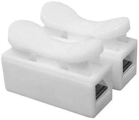 80 PCS CH2 Quick Connector Spring Wire Connectors Block, Electrical Cable Clamp Terminal Block Quick Terminals Connector Block for Electrical Wiring (White)