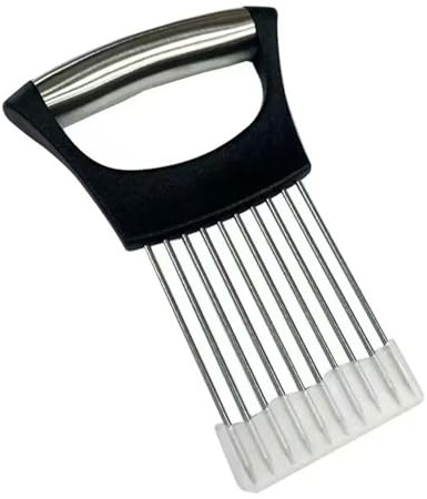 Lumi Zenva Cortador de Cebolla de Acero Inoxidable, Diseño Ergonómico Antideslizante para Cortar Rápido y Uniforme, Ideal para Cocina y Restaurantes