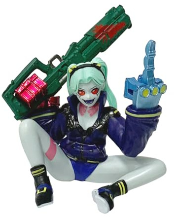 Jiumaocleu Statua Anime Rebecca - Personaggio d'azione Rebecca Anime, Personaggio di combattimento, Personaggi da collezione fatti a mano in PVC, decorazione per desktop, 11 cm