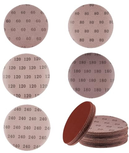 Inodiref 23 griglie abrasive da 225 mm, rotonde, autoadesive, grana P60-P240, per levigatura senza polvere di carrozzeria, legno, metallo e per tutte le smerigliatrici da 225 mm