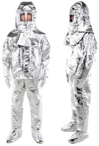 Combinaison ignifuge, vêtements ignifuges, combinaison aluminisée résistante à la chaleur, protection contre les rayonnements thermiques pour la lutte contre les incendies(1000℃,X-Large)