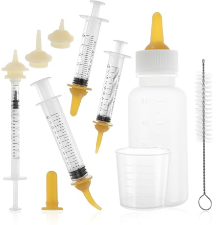 GLIDESMOOTH Kitten Bottle Feeding Kit, Easy-to-Use Kitten Feeding Set, Complete Care Solution for Feeding, Yellow, 1 Set