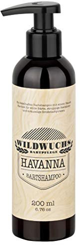 Bartshampoo HAVANNA von Wildwuchs Bartpflege - Bartseife Bart Shampoo Beard Wash reinigt schonend und natürlich (1 x 200 ml)