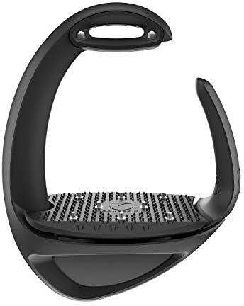 Amesbichler Reitsport Compositi Ellipse Sicherheitssteigbügel Pro-mit Spikes, flexibel, schwarz