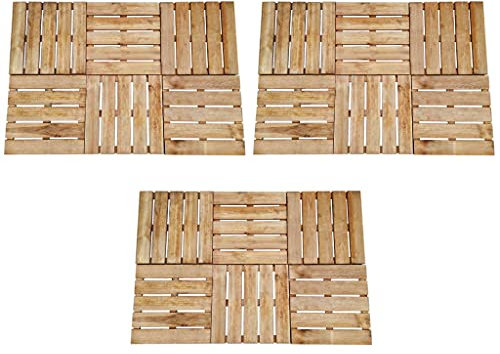 vidaXL 18 lastre di Legno Marrone pavimentazione Giardino Patio Pavimenti