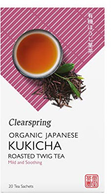 Clearspring Organic Japanese Kukicha, Roasted Twig Tea, 20 Teabags, Pack of 4