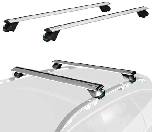 COWVIE Aluminum Universal Roof Rack Cross Bars Pro keyed Locks - Fit Raised Side Rails 120CM
