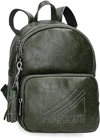 Pepe Jeans Donna Lässiger Rucksack Grün 20 x 25,5 x 10 cm Kunstleder, grün, Lässiger Rucksack