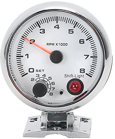 Varvräknare, KIMISS 3,75 Tum 0‑8000 RPM Varvräknare 7 Färgbakgrundsbelysning Motorvarvräknare Mätare för 4/6/8 Cylindriga 12V Bensindrivna Fordon