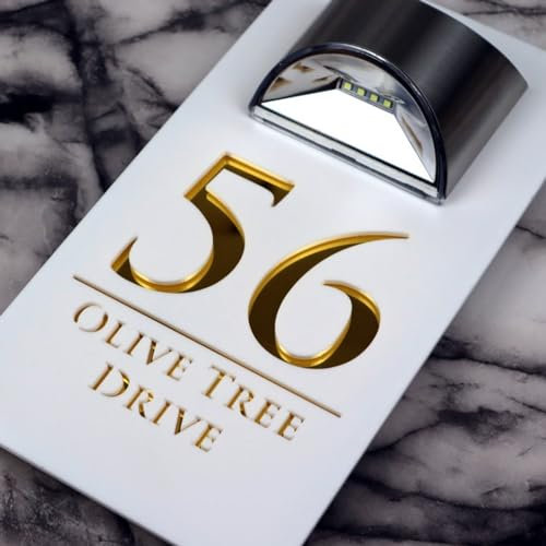 Numéro De Maison Solaire Lumineux à Led Personnalisable 3d Moderne Acrylique Numero De Maison Exterieur Avec Lumiere Solaire Numéros De Maison,plaques Et Signalétiques Plaque De Rue Personnalisée