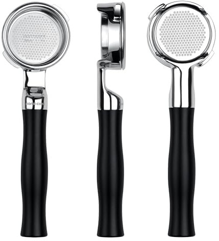 Normcore 58mm Silm Bottomless Portafilter with 18g Basket, Naked Portafilter with Black Anodized Aluminum Fit Gaggia Classic Machines, 18 g Precision Double shot Basket Included