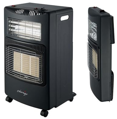 QYOEGSQ Calentador de Gas portátil, Calentador de calefacción por Infrarrojos Modelo Plegable de Doble Uso eléctrico y de Gas de 4,2 kW con 2 Puertos de calefacción, Calentador de Gas Independiente