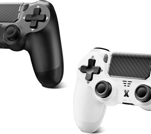 Upgraded for PS-4 Wireless Gamepad: Compatible with PS-4/Pro/Slim and PC, supporting Bluetooth connectivity, dual vibration, six-axis motion sensing, 3.5mm audio jack for comfortable gameplay.