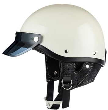 Half Shell Helmet, Half Elmet motociclistico,Caschi da moto per uomini - Cappuccetto a faccia aperta traspirante fresco leggero per motocross scooter racing street incrociatore