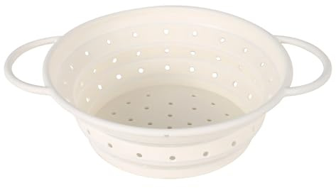Collapsible Colander, Silicone Kitchen Colander with Handle, Foldable Heatproof Food Drainer for Vegetables, Fruits