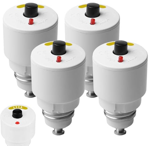 GOMETY 4 Stück Sicherungs Schraubautomat 25A Schraubsicherung, 25 Ampere Sicherung Gewinde E27 Mittelträge (L-Charakteristik) Sicherung für alte Elektroverteilung, Schraubsicherungsautomat (25A)