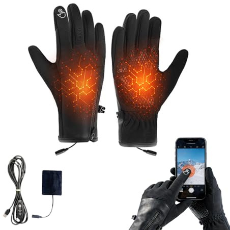 Beheizbare Handschuhe für Männer und Frauen, 2026 NEU USB-Handschuhe Beheizbar, Winterhandschuhe 3 Temperaturen (45°C-55°C), wärmende Handschuhe für Ski, Fahrräder, Ideal für Ski, Motorrad (1)