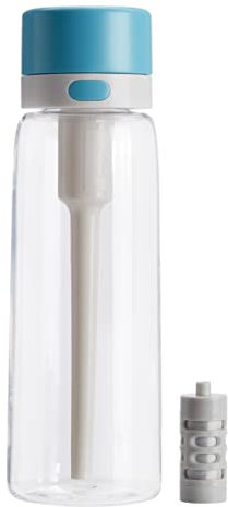Amazon Basics Water Filter Bottle, BPA-Free Tritan, 660ml (Blue)