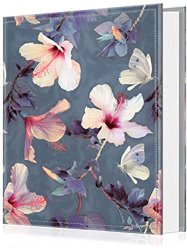 Fintie Album photo de 10 x 15 cm – 600 pochettes de grande capacité avec couverture de livre pour photos de famille, anniversaire de mariage, vacances de bébé, hibiscus en fleurs