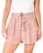 KRISP Women Tie Belted Waist White Flower Print Shorts (Pink White Flower, S) 11092-PNK-S