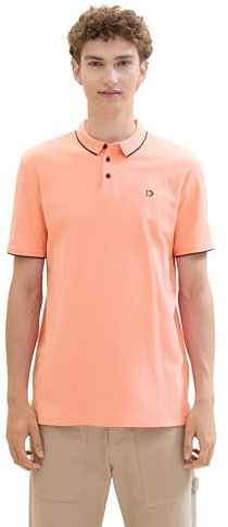 TOM TAILOR Denim Herren Basic Piqué Poloshirt, clear coral, M