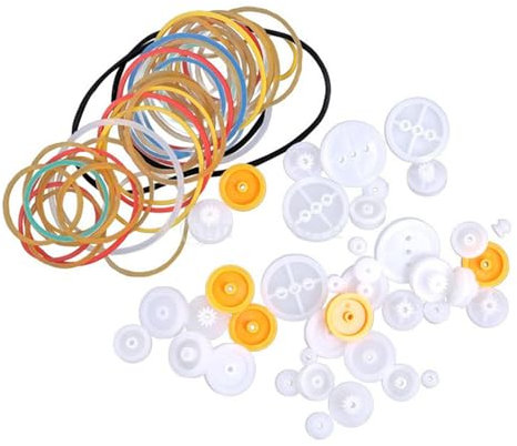 Pulley Combination Bag Rubber Drive Belt Rubber Band Plastic Pulley Set Model Accessories DIY Small Pulley Rubber Combination Set