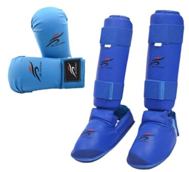 Dickly Karate Sparring Gear Set Guanti Parastinchi Forniture Allenamento Guanti da Pugno Protettivi Scarpe da Karate per MMA Taekwondo Palestra Casa, m