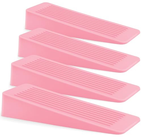 Dörrstopp i gummi 4-pack, dörrproppar för golv, dörrstopp inomhus, dörrkil, halkfri gummidörrstopp, dörrkilar inomhus, idealisk för alla golvtyper, rosa