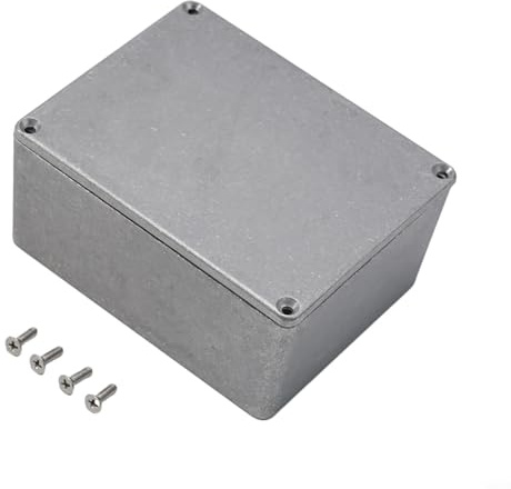 HpLive Caja de aluminio para proyectos, efecto aluminio, caja de metal, carcasa eléctrica, caja de proyecto, para mecanizar, taladrar o pintar (120 x 94,5 x 50 mm)