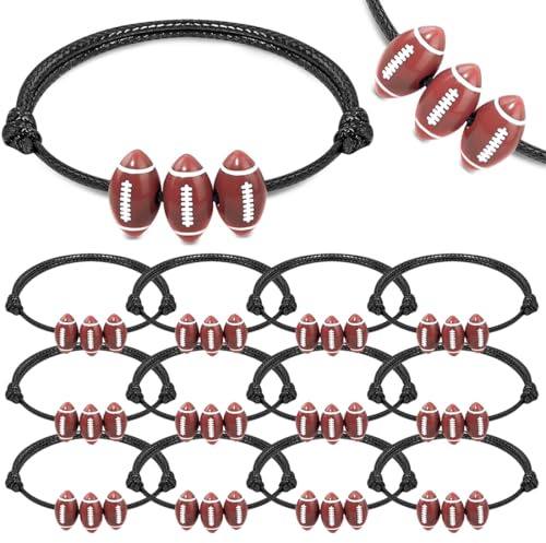 AFCJLTO 12 Pezzi Braccialetti Amicizia Bambini, Braccialetti Intrecciati Regolabili Per Feste Sportive, Bracciale Calcio, Regalo Di Compleanno Feste