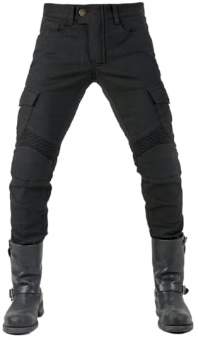 VOLERO® Pantaloni Moto Uomo JES-06 | Jeans Moto Uomo Stretch | Denim Cotone Elastan | Stile Urbano e Quotidiano