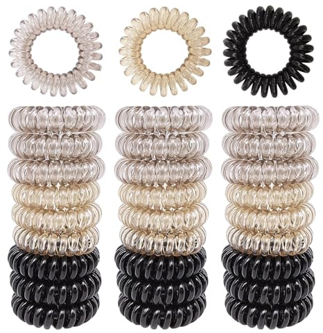 SAIIURV 27 Pièces Elastique Cheveux Spirale, Chouchous pour Queue de Cheval, Elastique à Cheveux Sans Dommages, Spirale en Plastique, Chouchous pour Queue de Cheval pour Femme et Fille (Multicolore)