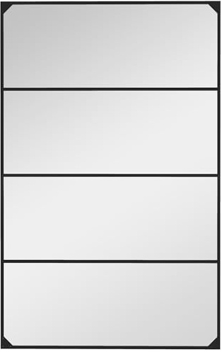 HOMCOM Specchio da Parete Stile Industriale 4 Ganci 109x2x69 cm Nero