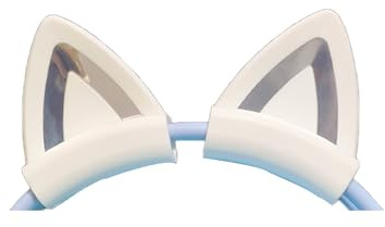 Oreilles de Chat Blanches pour Casque, Accessoire Mignon en Silicone pour Casque Audio, Oreilles de Chat détachables, Compatible avec la Plupart des Casques