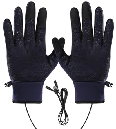 Manoplas de esquí Recargables, Manoplas de esquí calentadas de Invierno - de con Pantalla táctil cálidas de Invierno, a Prueba de Viento para Hombres y Mujeres, Calentador de ma
