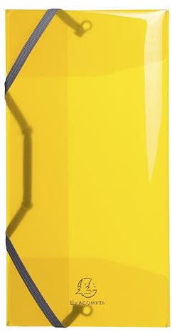 Exacompta 55770E Sammelmappe Iderama PP für Briefumschläge 500µ, mit Gummizug und 3 Klappen, 12x23,5cm, 1 Stück Zufallsfarbe, Brief Briefumschlag Umlaufmappe Einschlagmappe Farblich sortiert