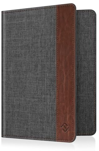 FINTIE Porte-Passeport Housse - Voyage Protecteur Portefeuille Pochette Etui de Protection pour Passeport, Carte d'embarquement, Carte d'identit, Denim Charcoal