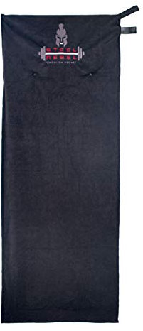 Steel Rebel - Sporthandtuch Fitnesshandtuch - 125cm x 50cm aus Weicher Mikrofaser mit 25cm Integrierter Reißverschlusstasche und Magnet - Home Workout