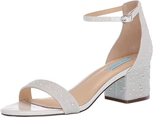 Betsey Johnson Blue Blue Women's Mari Heeled Sandal, White, 8 M US