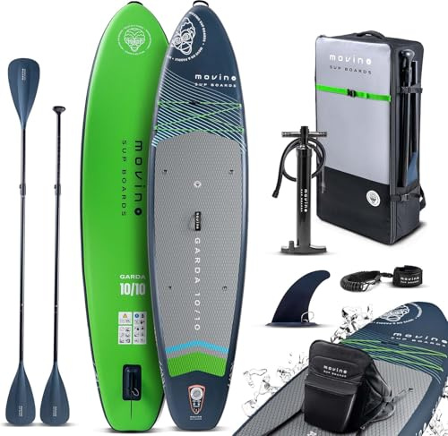 MOVINO Garda Allround 10’10 (330x81x15cm) 2in1 SUP Stand Up Paddling Board Set Aufblasbares Standup Paddle Board Leicht Sup Boards Und Zubehör Wasser Sport Welded Rail bis 150 kg