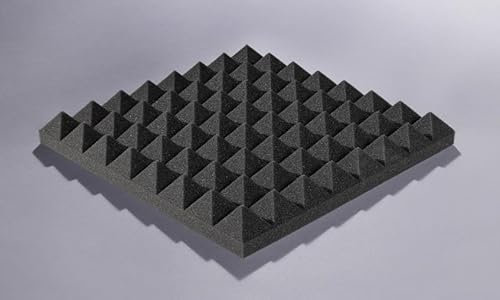 Akupur Schaumstoffpyramidenplatte anthrazit 40 x 40 cm, 70 mm hoch Schalldämmung