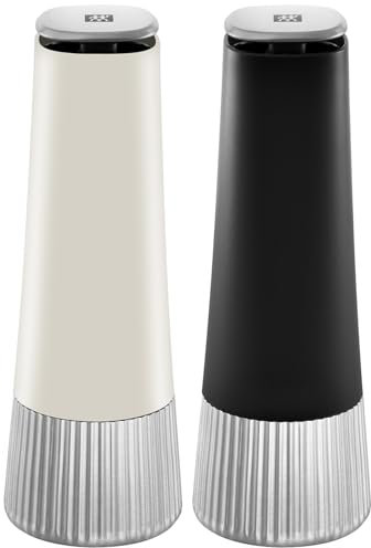ZWILLING Spices Gewürzmühlen-Set, 2-tlg, Keramikmahlwerk, stufenlos verstellbar, fein bis grob, für Salz, Pfeffer, Gewürze, elfenbein und schwarz