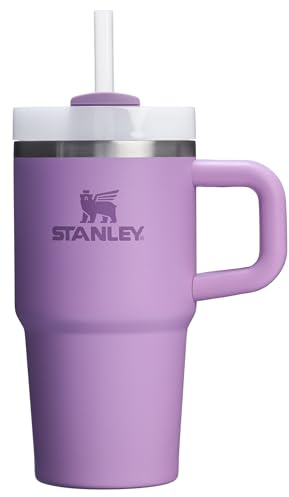 STANLEY - Tumbler with Handle and Straw, Flowstate Lid, 3-Position Lid, Travel Compatible, Insulated Stainless Steel, BPA Free, Lilac, 0.6 Litres
