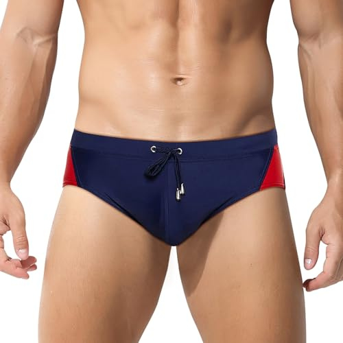 Ausing Men Swim Briefs Swimwear Swim Trunks Swimsuits Sport Trunks Shorts Bikini Swimming Suit Bathing Suit Surf Beach M Blue