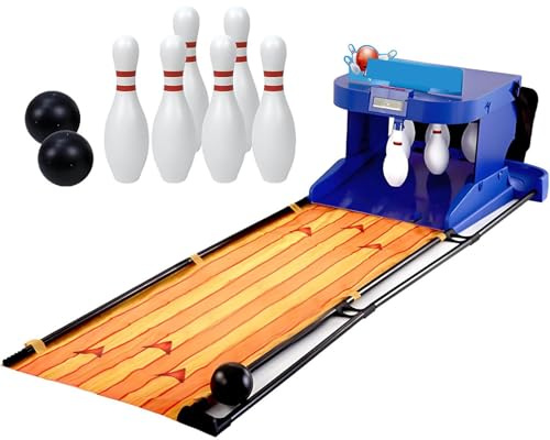 Elektroniskt bowlinghallsspel, hopfällbart inomhusfamiljespel bowlingspel, med LED elektronisk resultattavla och automatisk återställningsfunktion, för barn och vuxna interaktivt spel 2m/6ft