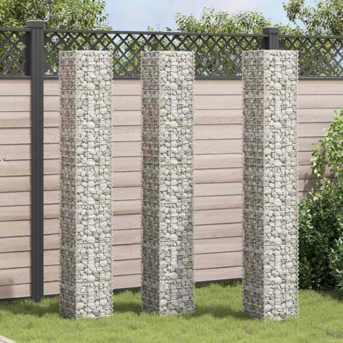 Lumanois Fioriere Rialzate a Gabbione 3 pz 30x30x200 cm in Ferro,Casa e Giardino,Prato e giardino,Vasi e fioriere,22kg-151251
