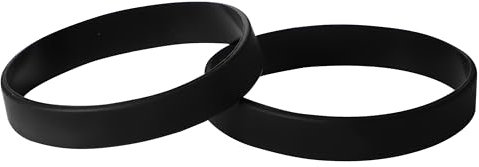 Plain Black Coloured Silicone Sports Arm Exercise Wristband Bracelets Rubber Wrist Bands Party Accessories For Men Women Boys Girls (Pack of 2)